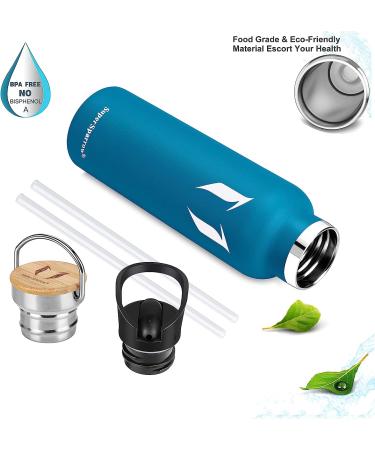 Super Sparrow Stainless Steel Water Bottle - Vacuum Insulated Metal Flask - BPA Free - Sea Blue 620ml - Buy Online on GoSupps.com