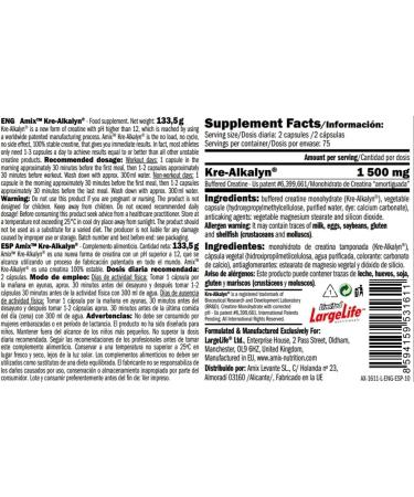 Amix Creatina Monohidrato - Kre-Alkalyn 120 C psulas | Suplemento para Aumentar Fuerza y Masa Muscular - Ideal para Deportistas - Absorci n Mejorada - Buy Online on GoSupps.com