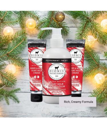 Dionis Goat Milk Skincare Peppermint Twist Scented Lotion (8.5 oz) and Hand & Body Cream (3.3 oz) Bundle - Buy Online on GoSupps.com