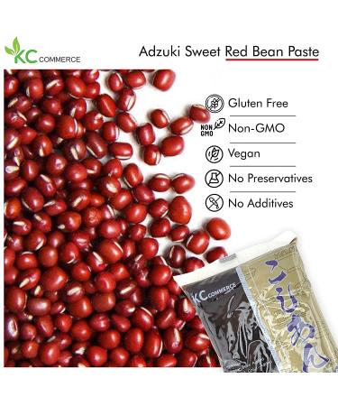 KC Commerce Sweetened Red Bean Paste - Adzuki Beans Japanese Mochi Rice Cake Sweets Anko 14.11oz (Coarse) Pack of 3 - VEGAN & GLUTEN-FREE - NO PRESERVATIVES, NO-MSG, NON-GMO - Buy Online on GoSupps.com