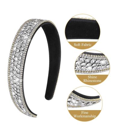 Sparkling Bling Black Headband for Women - Crystal Diamond Rhinestone Hair Accessories - Buy Online on GoSupps.com