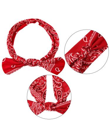6-Pack Boho Paisley Headbands for Women | Bow Knot Elastic Hairbands in 6 Colors - Buy Online on GoSupps.com