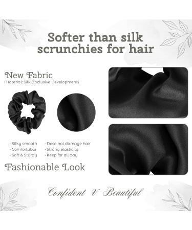 CLBL 100% Pure Mulberry Silk Scrunchies in premium Gift box- Free sized Breakage Prevention hair ties Black ties 2PC & 24 Hair Pins Black | Black - Buy Online on GoSupps.com