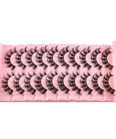 HIPRETTYUS 10mm Russian Strip Faux Mink Lashes D Curl - 10 Pairs Pack - Buy Online on GoSupps.com