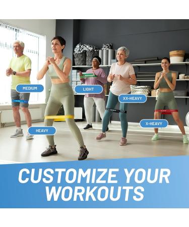 Resistance Bands Set - 5 Piece Latex Rubber Exercise Bands for Men & Women | Full Body Workout Equipment with 5 Tensile Levels for Gym Home Yoga & Therapy - Buy Online on GoSupps.com