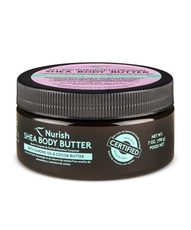 NURISH Shea & Cocoa Body Butter | Deep Moisturizing for Dry Skin | 7 OZ