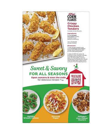 Kellogg's Corn Flakes Cereal - Family Size 18oz Box | Fat Free, 8 Vitamins & Minerals | Original Flavor - Buy Online on GoSupps.com
