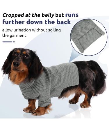 Convinit Dog Sweater for Small & Medium Dogs - Winter Warm Roll Collar Knitted Sweater for Chihuahua Dachshund French Bulldog | Gray - Buy Online on GoSupps.com