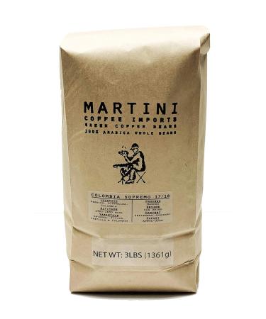 Martini Coffee Roasters Colombia Supremo Unroasted Green Coffee Beans - 3lb Pack - Buy Online on GoSupps.com