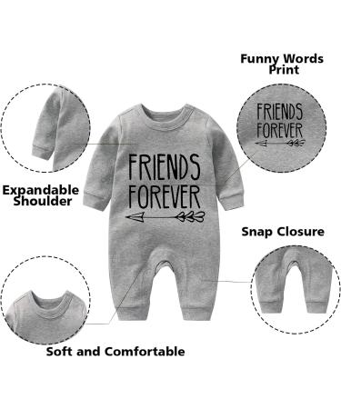 Culbutomind Baby Twins Bodysuit Set with Hat - Unisex Romper for Newborns - Grey BF 0-3 Months - Buy Online on GoSupps.com