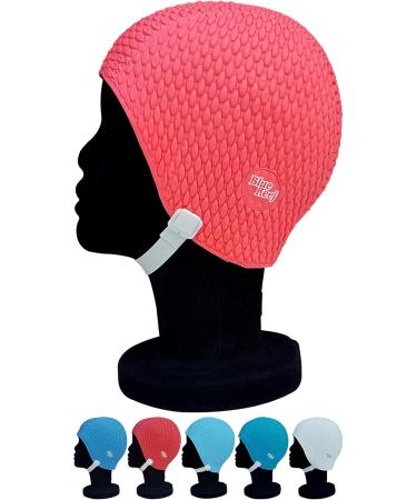 Blue Reef Classic Retro Dotted Swim Cap - Adjustable Hot Pink | One Size Adult Swimwear - Buy Online on GoSupps.com