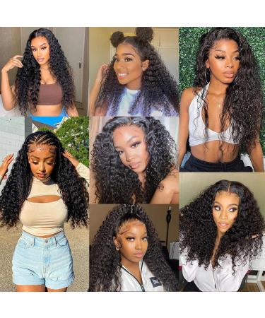 22 Inch Brazilian Wet and Wavy Lace Front Human Hair Wig for Black Women - 150% Density, Pre Plucked, Glueless Curly Frontal Wig - Buy Online on GoSupps.com