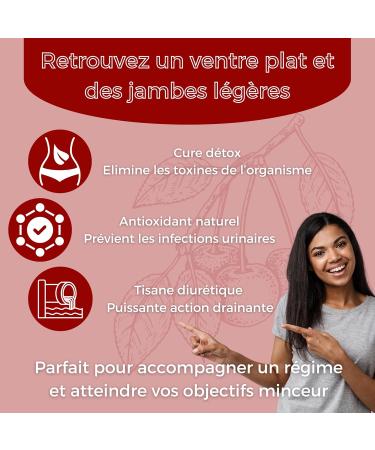Tisane queue de cerises. Alli minceur perte de poids infusion diur tique. drainant puissant rapide et efficace. Th anti r tention d'eau. Soulage les ballonnements. Sachet vrac 100G Draineur Detox - Buy Online on GoSupps.com