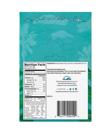 Royal Hawaiian Sea Salt Macadamia Nuts 1 Oz Snack Pouch (12 Pack) | Dry Roasted | Premium Quality | Healthy Snacking Option - Buy Online on GoSupps.com