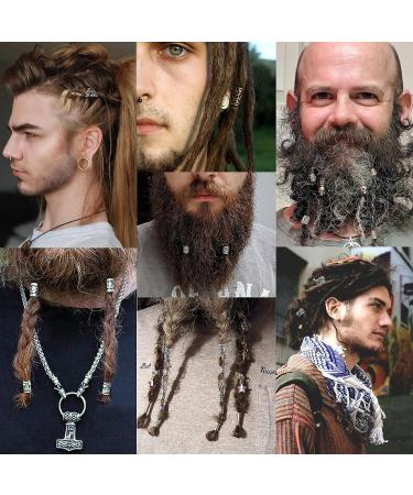 100 Pcs Viking Beard Beads - Antique Norse Runes Hair Tube Beads for Braiding & Jewelry DIY - Buy Online on GoSupps.com