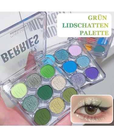  EONFAVE Pearlescent Matte Eyeshadow Palette 9 Colors Glitter Green Eyeshadow Palette for Daily Makeup and Stage Makeup Smoky Waterproof Fine Powder Long Lasting Shimmer Green - Buy Online on GoSupps.com
