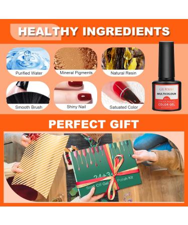 ERARROW 30 Pcs Gel Nail Polish Set Nail Polish 24 Colors Popular Nail Art Colors UV LED Soak Off Nail Gel Kit with Glossy & Matte Top Coat Base Coat and Painted Gel - Buy Online on GoSupps.com