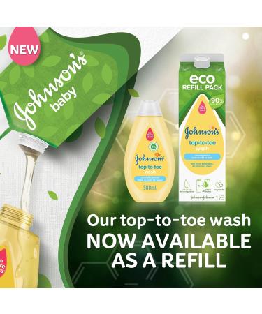 JOHNSON'S Baby Eco Refill Pack TOP-TO-TOE Wash 1L - Gentle Hair & Scalp Cleanser - Buy Online on GoSupps.com