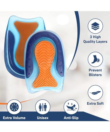 Medipaq Posture Correcting Gel Heel Cushion Pads for Women & Men - 2 Pairs of Large (UK 7-12) Gel Heel Insoles - Heel Support for Plantar Fasciitis - Gel Heel Pads for Plantar Fasciitis L (Pack of 2) - Buy Online on GoSupps.com