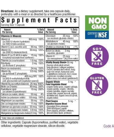 Bluebonnet Nutrition Ladies ONE 40+ Whole Food-Based Women's Multivitamin - 30 Vegetable Capsules - Buy Online on GoSupps.com