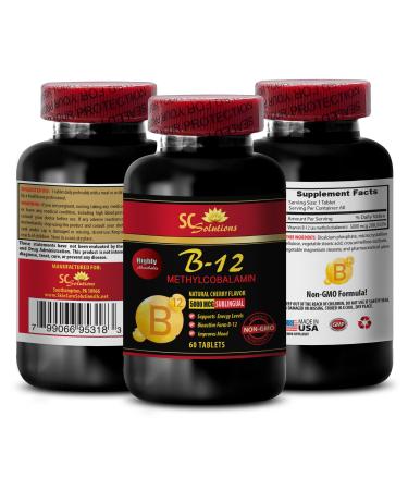 b12 with methylcobalamin - METHYLCOBALAMIN VITAMIN B-12 5000 - anti aging vitamins for women energy supplements powder pill energy vitamins for women over 50 endurance stamina - 1 Bottle 60 Tabs