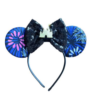 Firework Disney Castle Minnie Mouse Inspired Alice Headband With Big 5" Sequin Top Bow Handmade