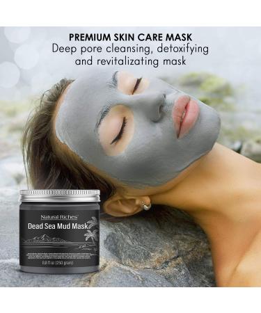 Natural Riches Dead Sea Mud Mask - Spa Quality Facial Cleansing Pore Reducer for Acne & Blackheads - Tightens Skin, Promotes Healthier Complexion - 8.8 Oz - Buy Online on GoSupps.com
