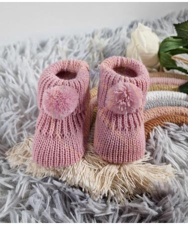 Royal Icon Newborn Baby Booties 0-3 Months Pom Pom Bootees for Boys and Girls - RI408 Rose Gold White RI377 - Buy Online on GoSupps.com