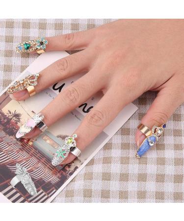 Stylish Crystal Nail Ring - Aluminum Alloy Nail Accessories for Parties | Shop Now! - Buy Online on GoSupps.com