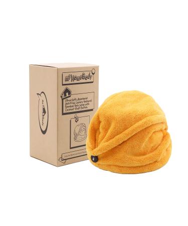 Hair Towel Wrap | Luxury Anti-Frizz Rapid-Dry Hair-Drying Turban | Ultra Soft and Quick Drying Absorbent Charcoal Fiber, with Coconut Shell Button – Mango Mango 1