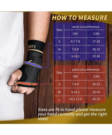 INDEEMAX Copper Wrist Compression Sleeve - 1 Pair, Comfortable Hand Brace Support for Arthritis, Tendonitis, Carpal Tunnel - Black - Women and Men - Buy Online on GoSupps.com