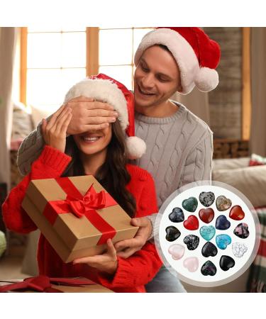 Haoyuluo 24-Piece Natural Heart Healing Crystals Set | 20mm Peach Heart Stones | Lucky Birthday Gift & Home Decoration - Buy Online on GoSupps.com