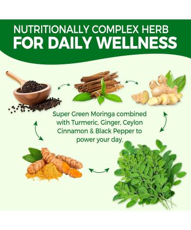 Moringa Gummies for Women Men w/Probiotic Turmeric Ginger Ceylon Cinnamon Sugar Free Organic Moringa Powder Capsules Alternatives Pure Moringa Leaves Green Superfood Supplement - Vegan 120Cts 60 Count (Pack of 2) - Buy Online on GoSupps.com