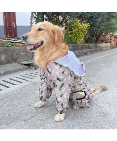 Waterproof Dog Raincoat with Hood for Large Dogs - Reflective & Windproof Dog Rain Jacket in Pink - Ideal for Corgi, Golden Retriever, Shepherd, Bulldog - 4XL - Buy Online on GoSupps.com