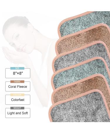 Phogary Microfiber Makeup Towel - 6 Washable Facial Cleaning Cloths for Gentle Makeup Removal | 20x20 cm Carbon Fiber Washcloths - Buy Online on GoSupps.com