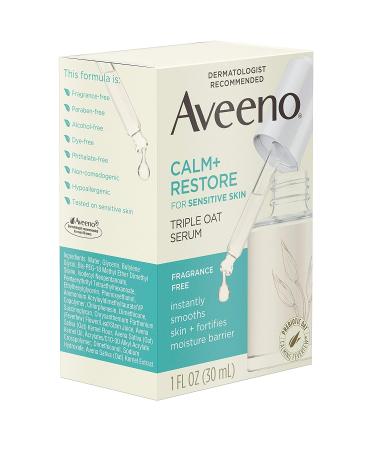 Aveeno Calm + Restore Triple Oat Serum for Sensitive Skin - 1 fl oz (30 ml) - Buy Online on GoSupps.com