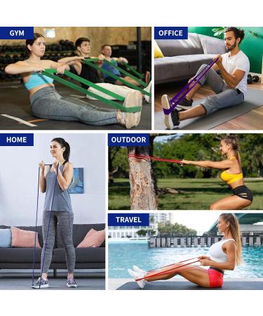 Valypanor Resistance Tapes - 4 Levels of Fitness Straps for Strength Training Yoga Pilates & CrossFit | Includes Door Anchor & Storage Bag - Buy Online on GoSupps.com