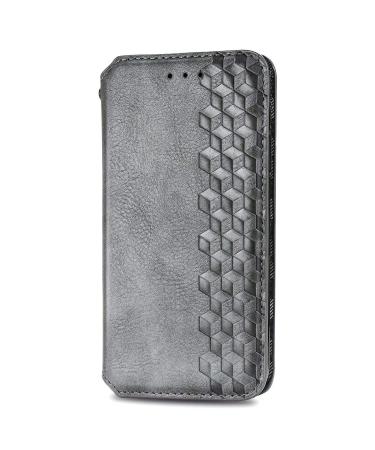 Miagon for Huawei P Smart 2021 Fashion Wallet Case Retro PU Leather Book Flip Cover Protective Shockproof Bumper with Magnetic Card Slots Stand Function Gray Huawei P Smart 2021 Gray