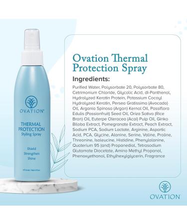 Ovation Hair Thermal Protection Styling Spray - Heat Protectant for All Hair Types - 6oz | Paraben & Sulfate Free with Vitamin E & B5 - Protects Color & Integrity - Buy Online on GoSupps.com