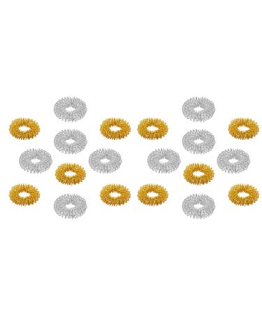 Chi -Enterprise - Premium Massagering Set for the finger |Anti -stress ring |Acupressure Ring - Anxiety Ring |Contents: 10x anti -stress ring (10x gold/small 10x silver/large) 20 rings (10x gold small and 10x silver tall) gold and silver