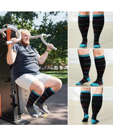 Zfsock Compression Stockings for Thick Calves | Men & Women Support Socks 20-30mmHg | Medical Travel & Sport Socks | XXL Size Available - Buy Online on GoSupps.com
