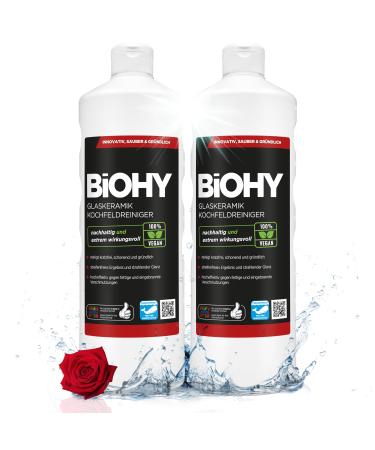 Biohy Glaskeramik hob field (2 x 1 liter) |Ceranfeldreiniger for the kitchen |High gloss fat solder without scratches |Kitchen cleaner as a supplement to the Ceranium field scraper |Biologically degradable 1 l (2 pack)