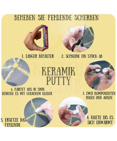 Kintsugi Repair Kit - Repair Broken Ceramics with Gold Glue | Meditation DIY Gift | Japanese Craft - Kintsugi Club - Buy Online on GoSupps.com