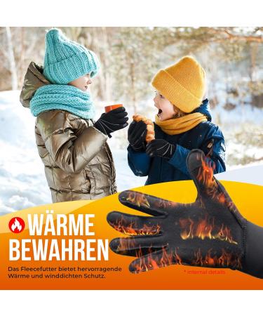 Ruixue Children s Winter Gloves | Warm Anti-Slip Windproof Fleece Gloves for Outdoor Sports (Ages 8-10) - Black - Buy Online on GoSupps.com