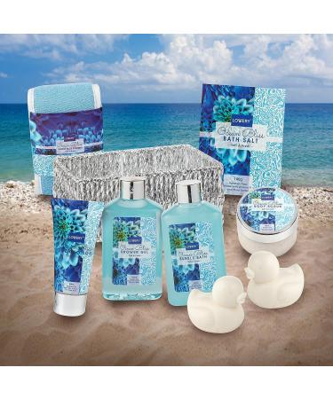 Heavenly Ocean Bliss Home Spa Gift Basket - 9pc Bath & Body Set for Women - Perfect for Father's Day, Wedding, Anniversary, Birthday, Graduation - Buy Online on GoSupps.com
