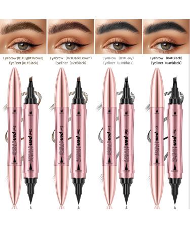2-In-1 Dual-Ended Microblading Eyebrow Pencil 3d Microblading Eyebrow Pen 4-Fork Tip Waterproof Long-Lasting Wild Eyebrow Pencil Create A Natural-Looking Eyebrow Pencil. (03 Grey) - Buy Online on GoSupps.com