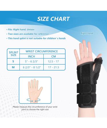 Thumb Spica Splint & Wrist Brace for De Quervain's Tenosynovitis - Carpal Tunnel Support Trigger Thumb Splint for Tendonitis & Arthritis - Right Hand Size S - Buy Online on GoSupps.com