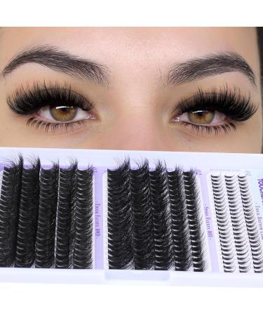 Buy TOOCHUNAG Fluffy Lash Clusters & Bottom Lashes - Wispy Individual Eyelash Extensions 10-18mm | DIY Curly Lash Extensions at Home - Buy Online on GoSupps.com