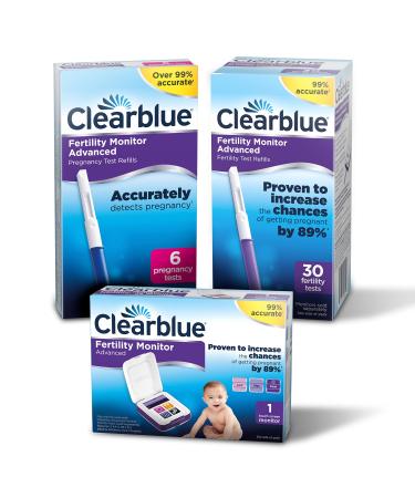Clearblue Advanced Fertility Monitor Touch Screen Monitor with 30 Fertility Tests and 6 Fertility Pregnancy Tests Fertility Bundle