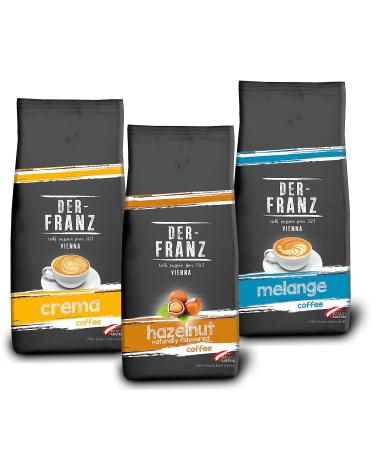 Der-Franz TOP 3 Coffee Bundle - Crema Melange Hazelnut whole bean 3 x 1000g